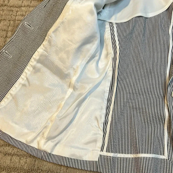 Anne Klein seer sucker black/white blazer size 8 - Picture 9 of 11